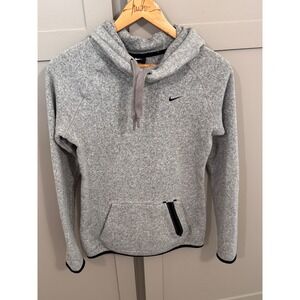 Nike Womens Therma-FIT Hoodie Gray Heather Fleece Pullover Sweater Small